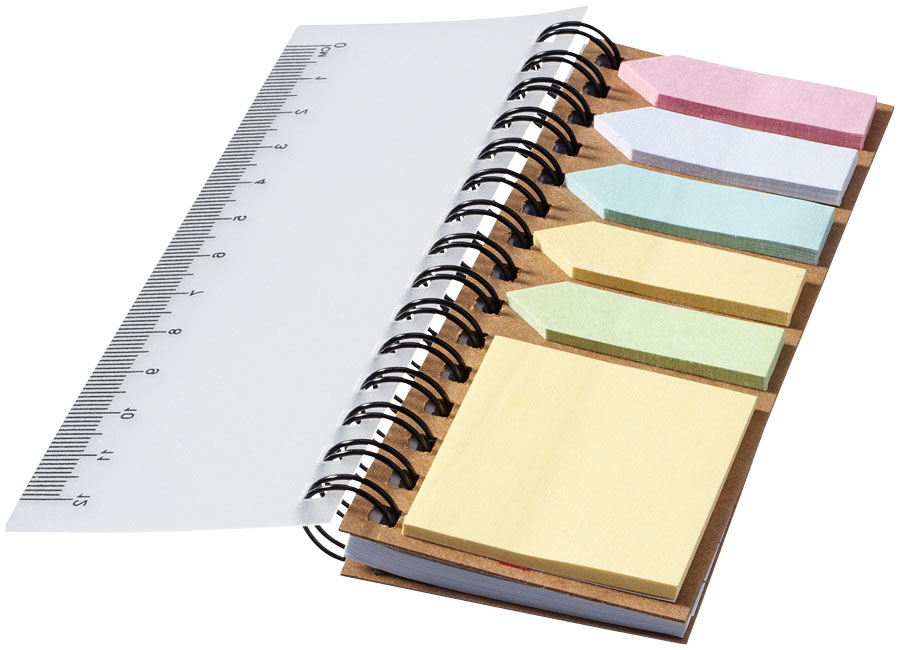 Promotional Spinner spiral notebook with coloured sticky notes