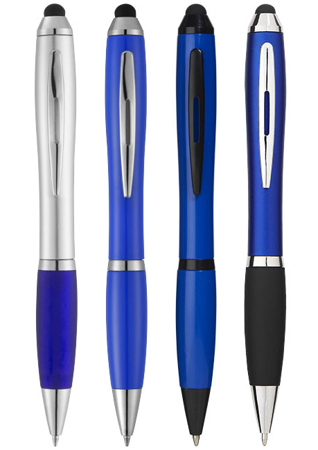 Promotional Nash coloured stylus ballpoint pen with black grip