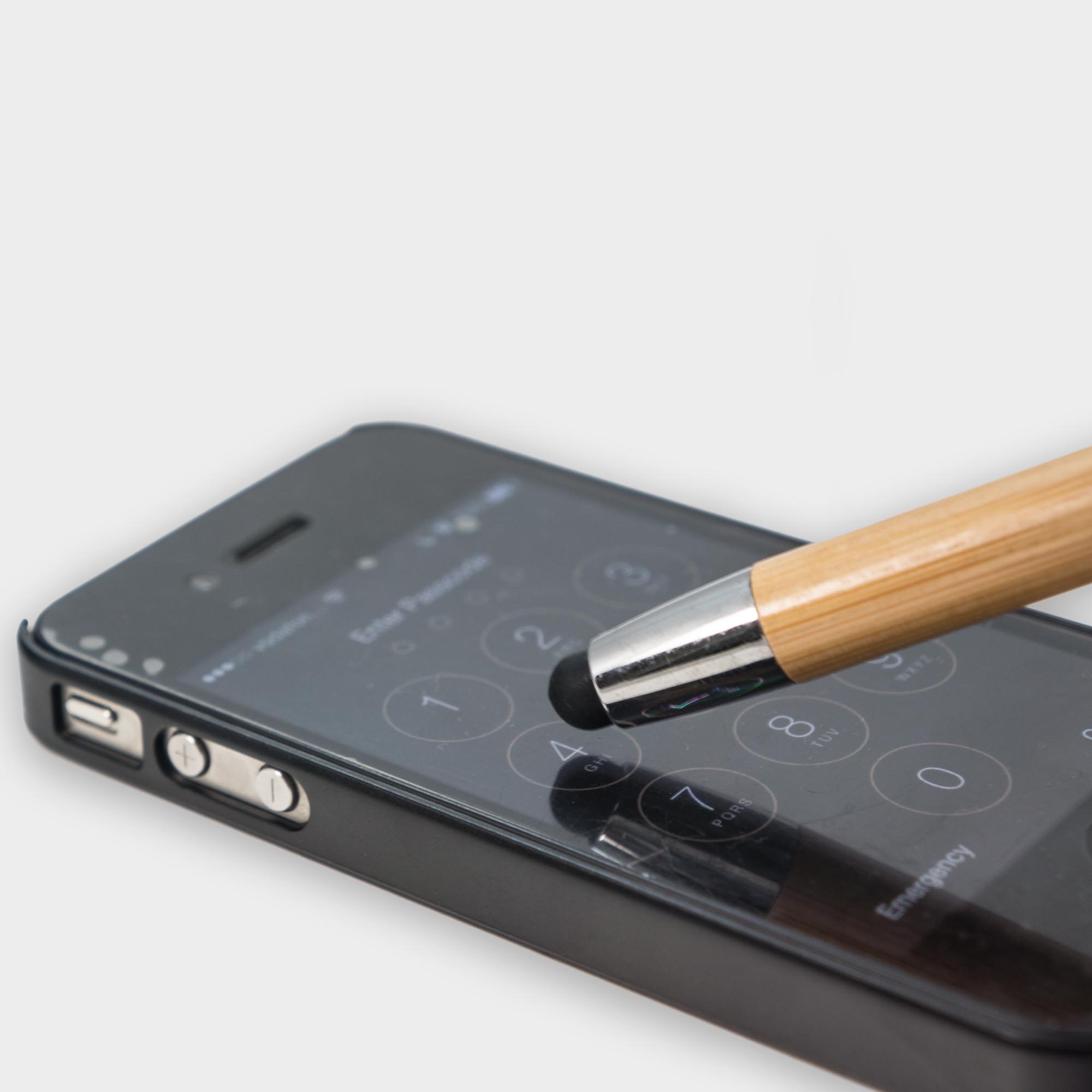 Branded Bamboo Pen with Touch Screen Stylus