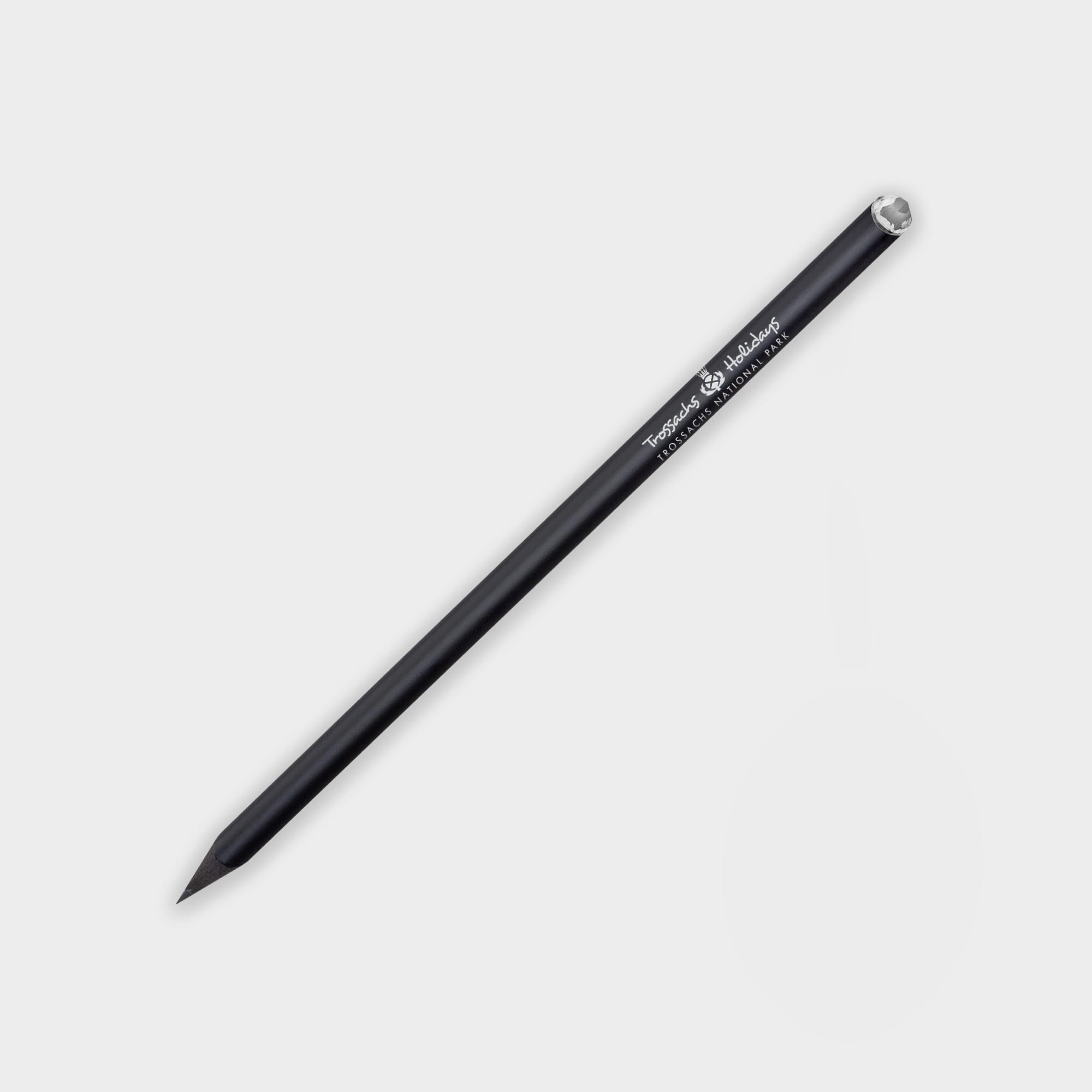 Personalised Crystal Tipped Eco Pencil Black