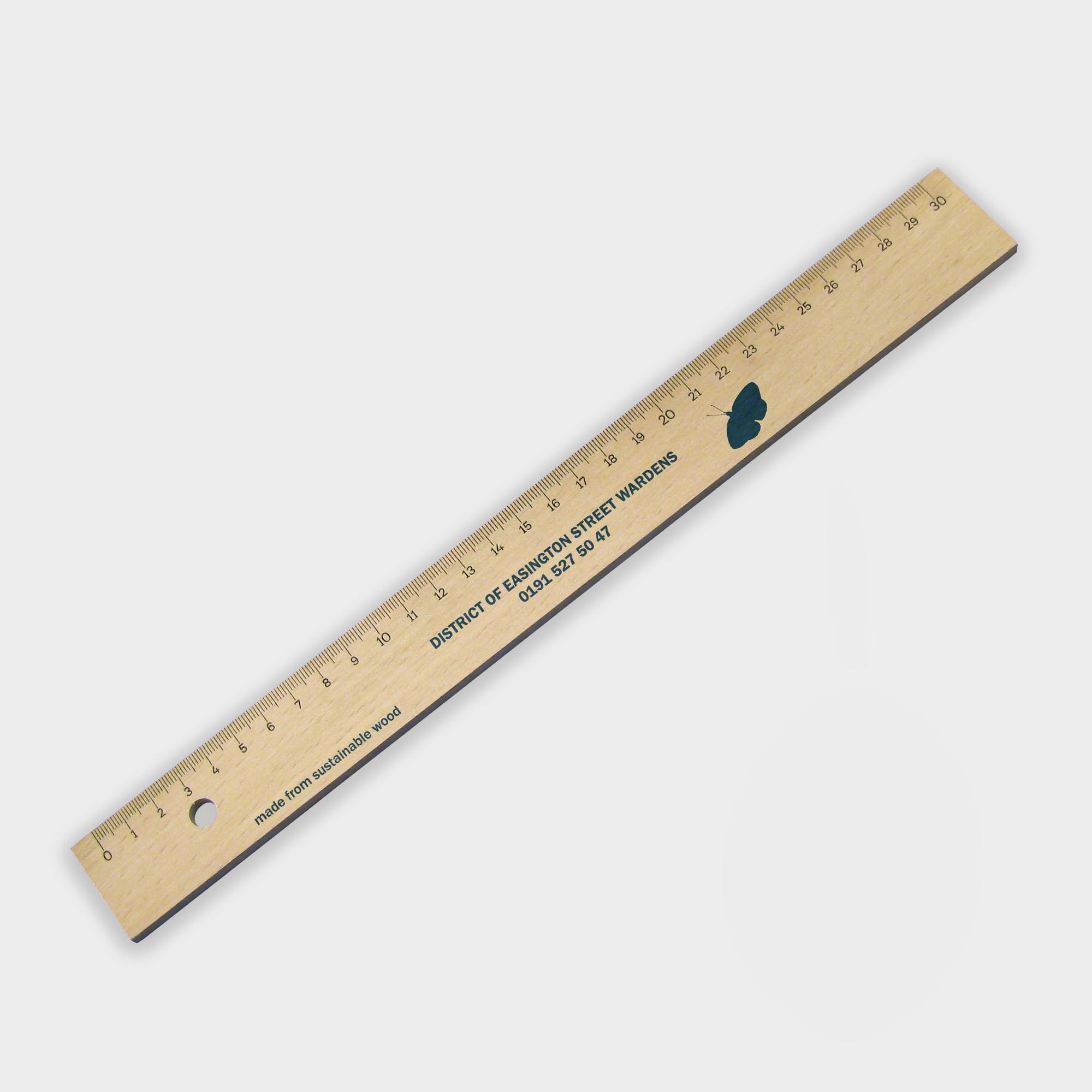 Promotional 30cm Wooden Rulers  - sustainable