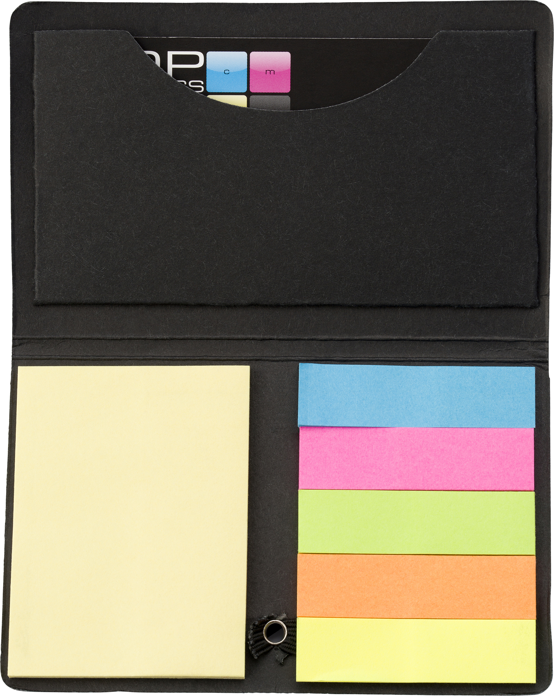 Promotional Card case with sticky tabs