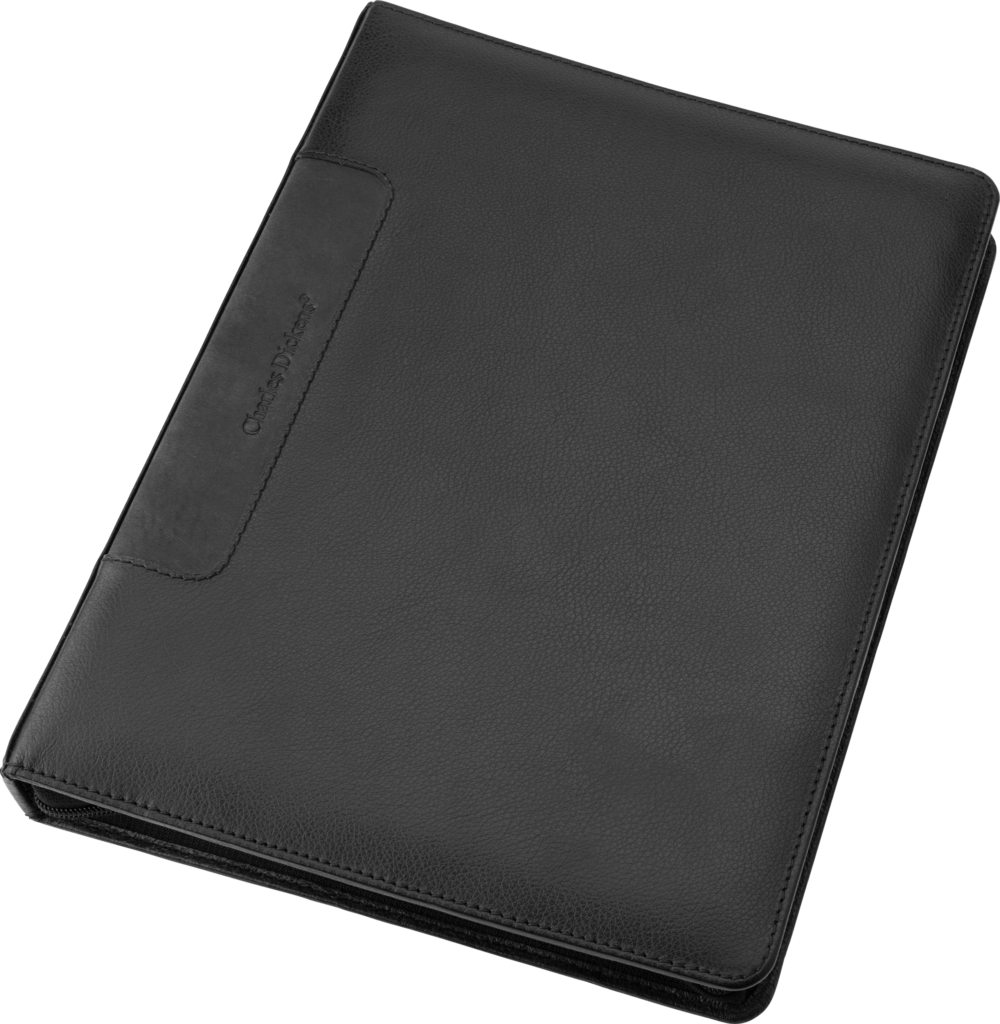 Branded Leather Charles Dickens A4 zipped folder
