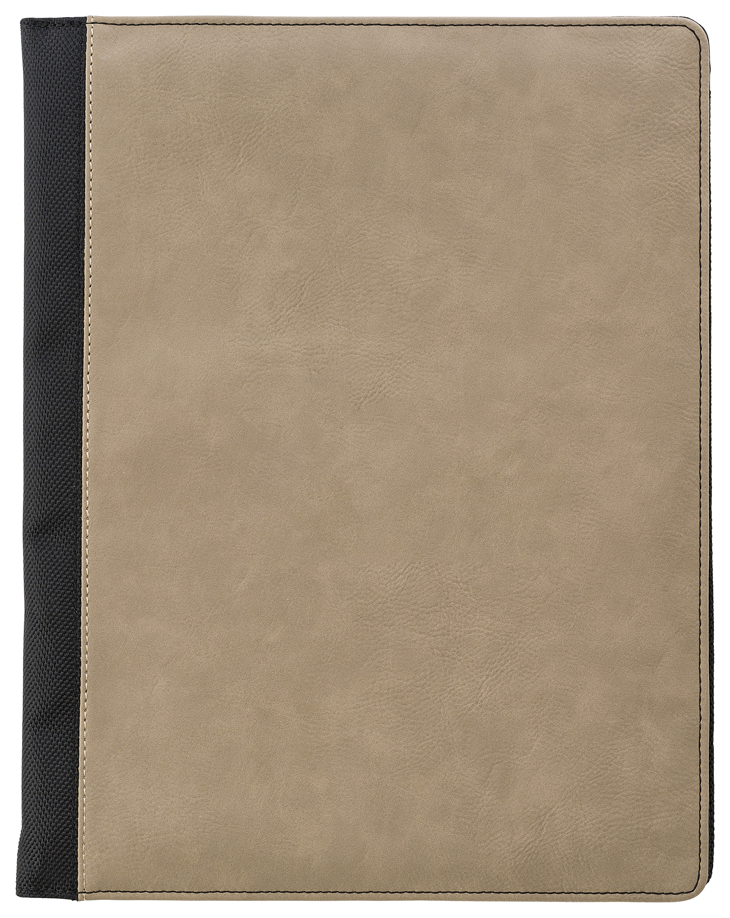 Promotional A4 Pad folio with PU cover, a large internal pocket, one smaller sewed on pocket, an elasticated pen loop, and a 50 page lines note pad. 