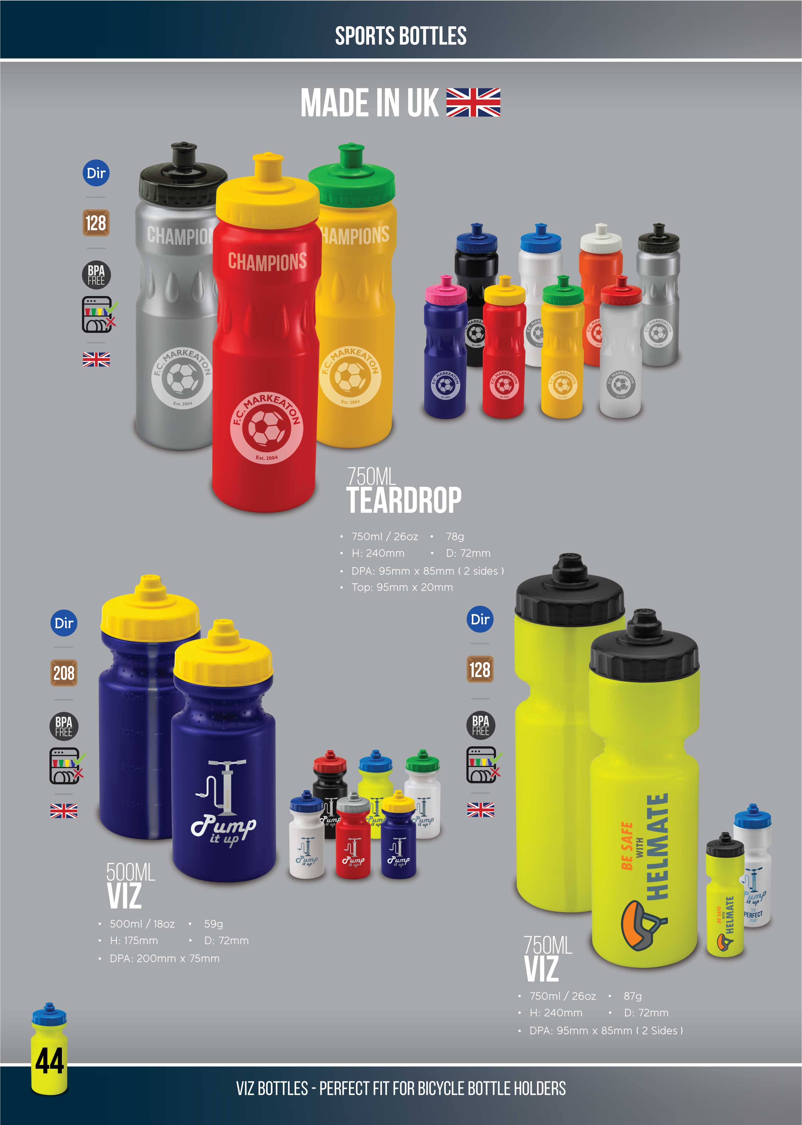 Printed Viz Sport Bottle 500ml Natural