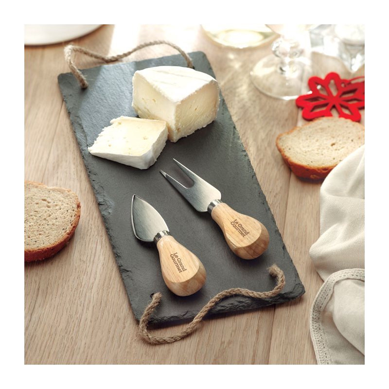 Promotional Slate Cheeseboard With 2 Knive